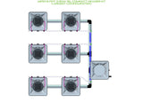 ALIEN Hydroponics AERO 6 Pot 3 Row 15L Compact Header Kit