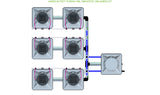 ALIEN Hydroponics AERO 6 Pot 3 Row 15L Remote Header Kit