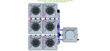 ALIEN Hydroponics AERO 6 Pot 3 Row 15L Remote Header Kit