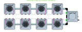 ALIEN Hydroponics AERO 8 Pot 2 Row 15L Compact Header Kit