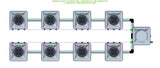 ALIEN Hydroponics AERO 8 Pot 2 Row 15L Compact Header Kit