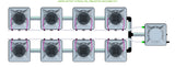 ALIEN Hydroponics AERO 8 Pot 2 Row 15L Remote Header Kit