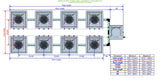 ALIEN Hydroponics AERO 8 Pot 2 Row 30L Compact Header Kit