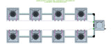 ALIEN Hydroponics AERO 8 Pot 2 Row 30L Compact Header Kit