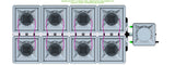 ALIEN Hydroponics AERO 8 Pot 2 Row 30L Remote Header Kit