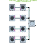ALIEN Hydroponics AERO 8 Pot 4 Row 15L Compact Header Kit