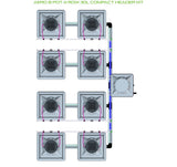 ALIEN Hydroponics AERO 8 Pot 4 Row 30L Compact Header Kit
