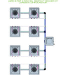 ALIEN Hydroponics AERO 8 Pot 4 Row 30L Compact Header Kit
