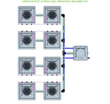 ALIEN Hydroponics AERO 8 Pot 4 Row 30L Remote Header Kit
