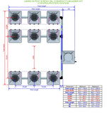 ALIEN Hydroponics AERO 9 Pot 3 Row 15L Compact Header Kit