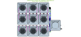 ALIEN Hydroponics AERO 9 Pot 3 Row 15L Compact Header Kit