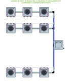 ALIEN Hydroponics AERO 9 Pot 3 Row 15L Compact Header Kit
