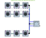 ALIEN Hydroponics AERO 9 Pot 3 Row 15L Remote Header Kit