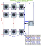 ALIEN Hydroponics AERO 9 Pot 3 Row 15L Remote Header Kit