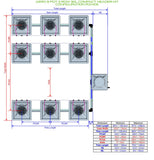 ALIEN Hydroponics AERO 9 Pot 3 Row 30L Compact Header Kit