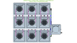 ALIEN Hydroponics AERO 9 Pot 3 Row 30L Compact Header Kit
