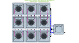 ALIEN Hydroponics AERO 9 Pot 3 Row 30L Remote Header Kit