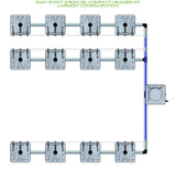 ALIEN Hydroponics RAIN 12 Pot 3 Row 15L Compact Header Kit