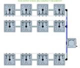 ALIEN Hydroponics RAIN 12 Pot 3 Row 30L Compact Header Kit