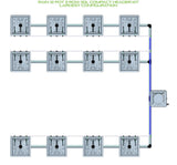 ALIEN Hydroponics RAIN 12 Pot 3 Row 30L Compact Header Kit