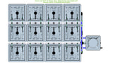 ALIEN Hydroponics RAIN 12 Pot 3 Row 30L Remote Header Kit