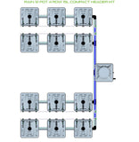 ALIEN Hydroponics RAIN 12 Pot 4 Row 15L Compact Header Kit