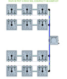 ALIEN Hydroponics RAIN 12 Pot 4 Row 30L Compact Header Kit