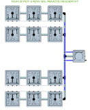 ALIEN Hydroponics RAIN 12 Pot 4 Row 30L Remote Header Kit