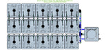 ALIEN Hydroponics RAIN 15 Pot 3 Row 15L Remote Header Kit