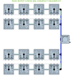 ALIEN Hydroponics RAIN 16 Pot 4 Row 30L Compact Header Kit