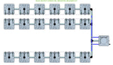 ALIEN Hydroponics RAIN 18 Pot 3 Row 15L Remote Header Kit
