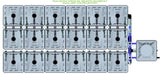 ALIEN Hydroponics RAIN 18 Pot 3 Row 15L Remote Header Kit