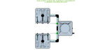 ALIEN Hydroponics RAIN 2 Pot 2 Row 15L Compact Header Kit