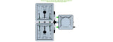 ALIEN Hydroponics RAIN 2 Pot 2 Row 30L Remote Header Kit
