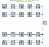 ALIEN Hydroponics RAIN 20 Pot 4 Row 30L Compact Header Kit