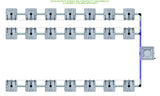 ALIEN Hydroponics RAIN 21 Pot 3 Row 15L Compact Header Kit