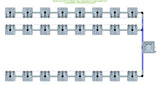 ALIEN Hydroponics RAIN 24 Pot 3 Row 15L Compact Header Kit