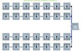 ALIEN Hydroponics RAIN 28 Pot 4 Row 30L Compact Header Kit