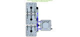 ALIEN Hydroponics RAIN 3 Pot 3 Row 15L Remote Header Kit