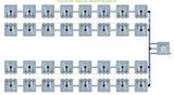 ALIEN Hydroponics RAIN 32 Pot 4 Row 30L Remote Header Kit