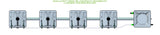 ALIEN Hydroponics RAIN 4 Pot 1 Row 15L Compact Header Kit