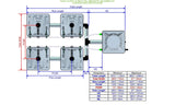 ALIEN Hydroponics RAIN 4 Pot 2 Row 15L Remote Header Kit