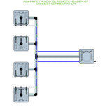 ALIEN Hydroponics RAIN 4 Pot 4 Row 15L Remote Header Kit