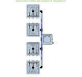 ALIEN Hydroponics RAIN 4 Pot 4 Row 30L Compact Header Kit