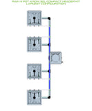 ALIEN Hydroponics RAIN 4 Pot 4 Row 30L Compact Header Kit