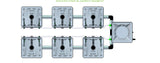 ALIEN Hydroponics RAIN 6 Pot 2 Row 15L Compact Header Kit