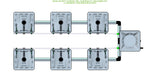 ALIEN Hydroponics RAIN 6 Pot 2 Row 15L Compact Header Kit