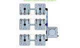 ALIEN Hydroponics RAIN 6 Pot 3 Row 15L Compact Header Kit