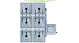 ALIEN Hydroponics RAIN 6 Pot 3 Row 30L Compact Header Kit