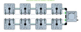 ALIEN Hydroponics RAIN 8 Pot 2 Row 15L Compact Header Kit